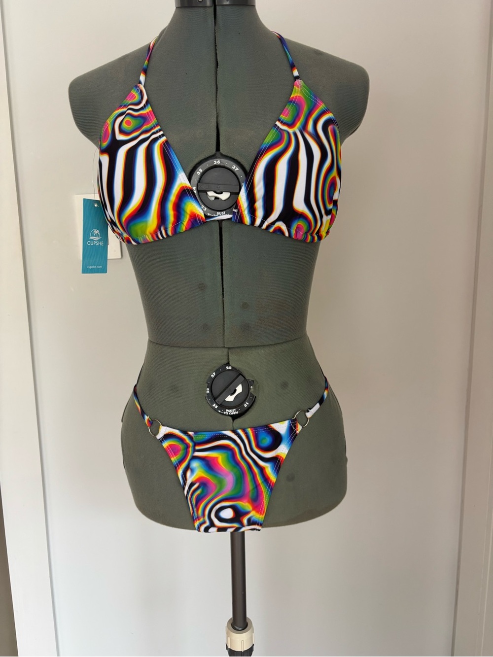 Cupshe Rainbow Abstract Bikini Set NWT Size M